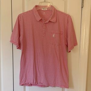 Johnnie O pink pinstripe polo shirt 14 16